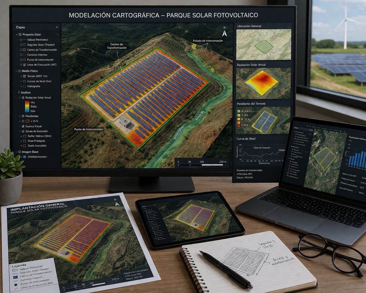 Modelación cartográfica de parque solar